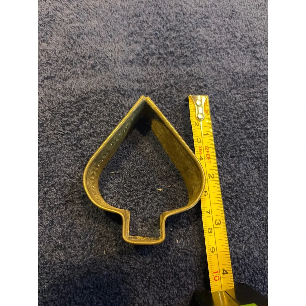Vintage Davis Baking Powder Metal Cookie Cutter Spade Shape Advertising Tool